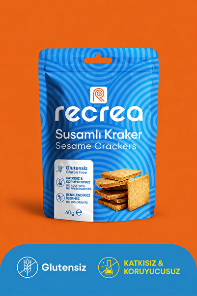 recrea snacks 1 Adet Glutensiz Susamlı Kraker