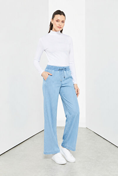 Doque 59085 BÜYÜK BEDEN BELİ TAM LASTİKLİ BAĞCIKLI BOL PAÇA PANTALON #2026#