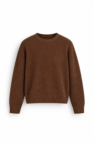 no7man Vincent - Brown - Boxy Fit Crew Neck - Men's Sweatshirt