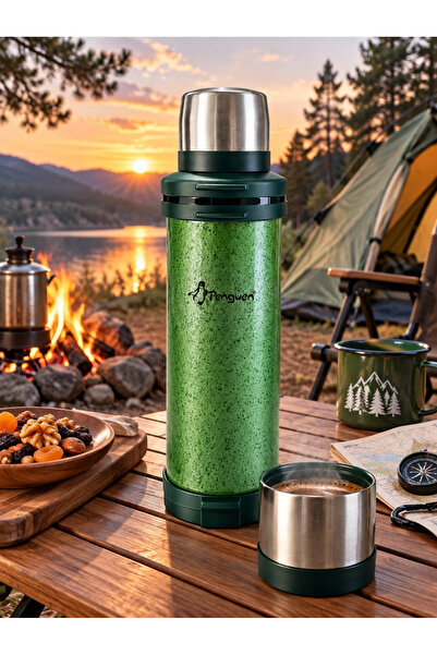 Nishev.com Evini Sev Penguen 2 Litre Paslanmaz Çelik Vakumlu Kamp Termosu