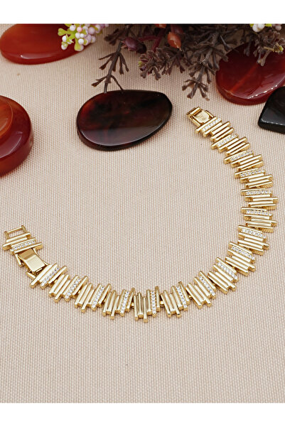 Bilge Kadın Aura Vip Zircon Stone Baguette Detailed Xuping Steel Bracelet, No...