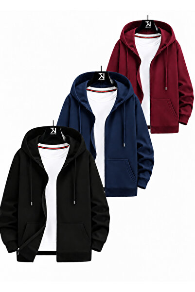 Karatopak 3-Piece Hooded Unisex Zippered Sweatshirt / Cardigan