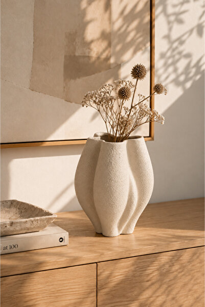 Typoniq Attitude Included Vază decorativă din ceramică organică, cu textură, ...