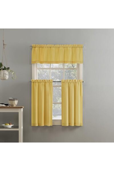No. 918 Martine Microfiber Semi-Sheer Rod Pocket Kitchen Curtain Valance and ...