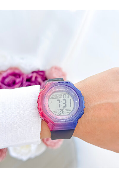 Jaga Transparent Case 10 Atm Water Resistant Digital Unisex Sport Wrist Watch