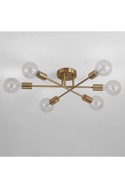 LightPlanet Candelabru LED modern 6xE27, D60, auriu