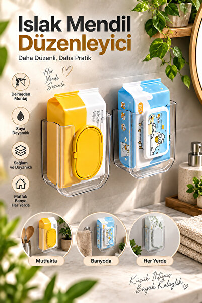 House Bird Islak Mendil Düzenleyici Duvar Aparatı Yapışkanlı Mutfak Banyo Isl...