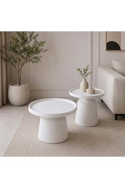 Al Saada Home طقم شاي دائري - أبيض - قطعة واحدة + قطعة واحدة