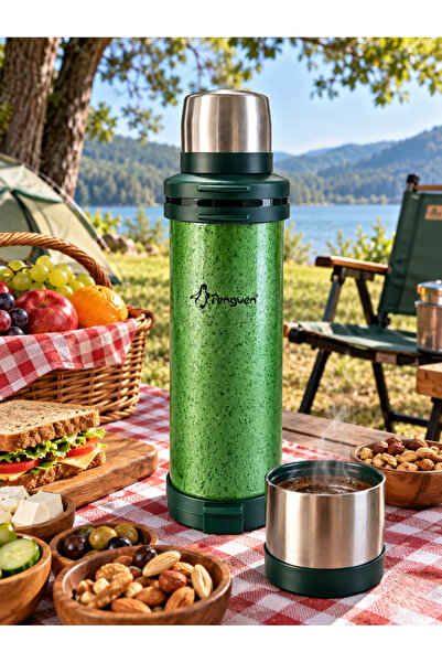 Nishev.com Evini Sev Penguen 2 Litre Paslanmaz Çelik Vakumlu Kamp Termosu