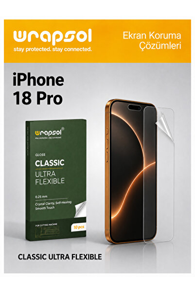 Wrapsol iPhone 18 Pro Classic Ultra Flexible Ekran Koruyucu (0.25 mm)