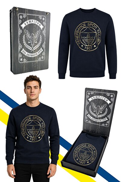 Fenerbahçe Men's Tribun Gold Logo Sweat Lazer Kutu with Gift