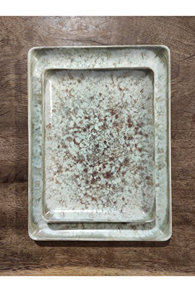 Kütahya Porselen 30X22 cm and 23X17 cm 2-Piece Rectangular Presentation Plates