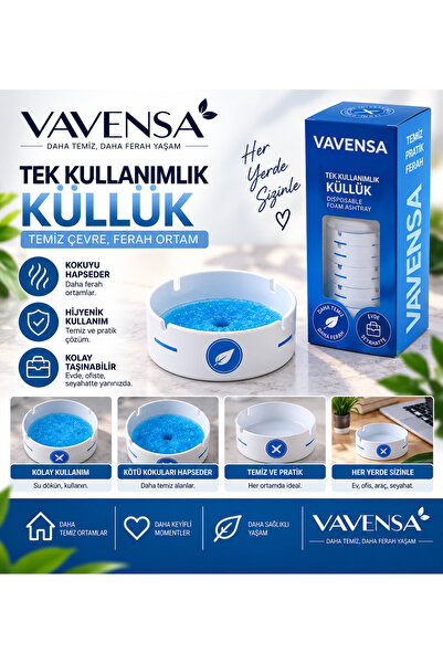 VAVENSA Tek Kullanımlık Kokusuz Küllük Balkon Bahçe Masaüstü Araç İçi Sihirli...