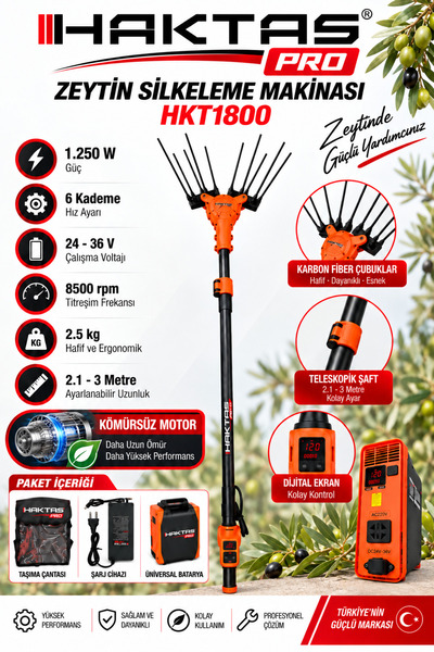 haktaş Zeytin silkeleme makinesi şarjlı