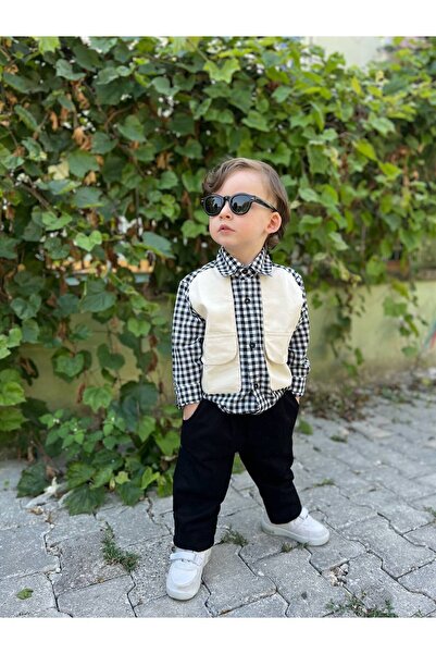favorimkids Black Check 2-Piece Top and Bottom Set
