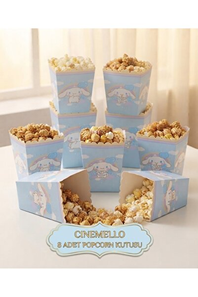 Yogi parti Cinomello Cinnamoroll Temalı Mavi Bulutlu 8 Adet Popcorn Kutusu - ...