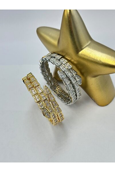 BYYEŞO Multi-Coiled Detail Snake Steel Clamp Gold