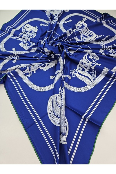 tomrisboutique Μεγάλο καρό τετράγωνο μαντίλι με σχέδιο Premium Twill 140x140 ...