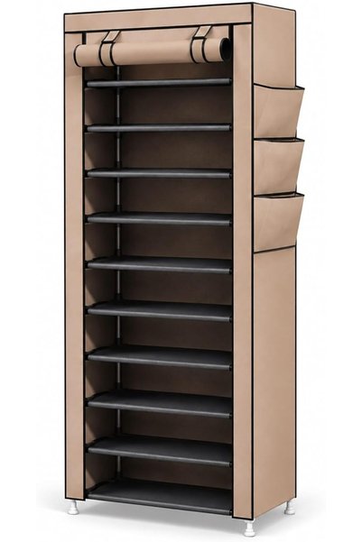 SULFAR Storage Box for 27 Pairs,10 Tiers Foldable Shoe Rack, Foldable Shoes O...
