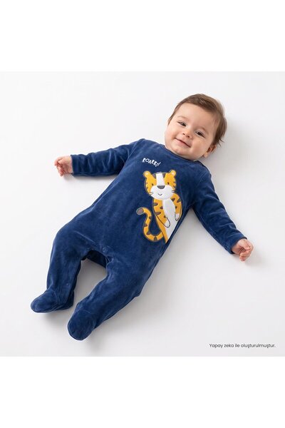 ebebek Hello Baby HelloBaby Yenidoğan Kadife Patikli Tulum