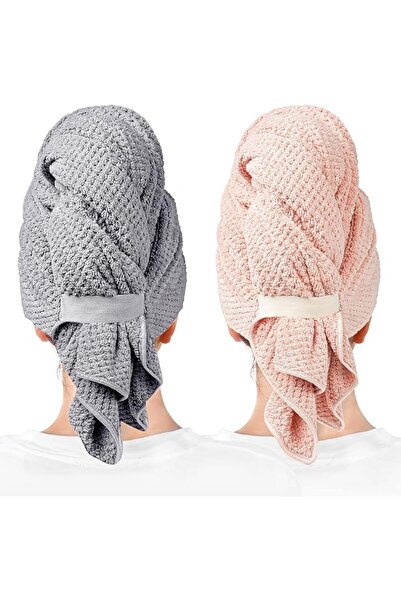GENERAL ROLSHOL 2-Pack Large Microfiber Hair Towel Wraps for Women, 27 × 39 in