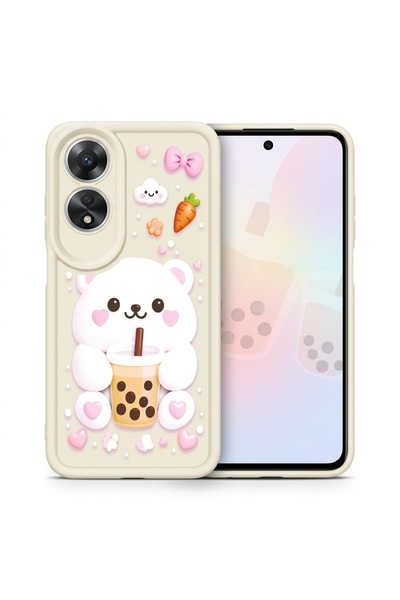 Nezih Case Oppo A60 ile Uyumlu Kamera Korumalı Sevimli Desenli Silikon Kılıf