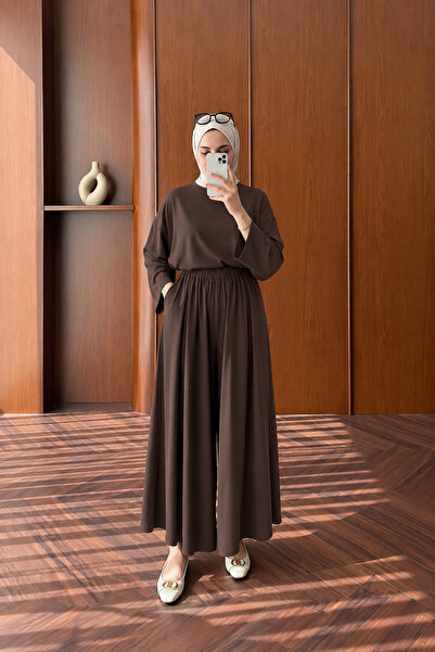 Foremia Slit Detail Trouser Suit - Brown
