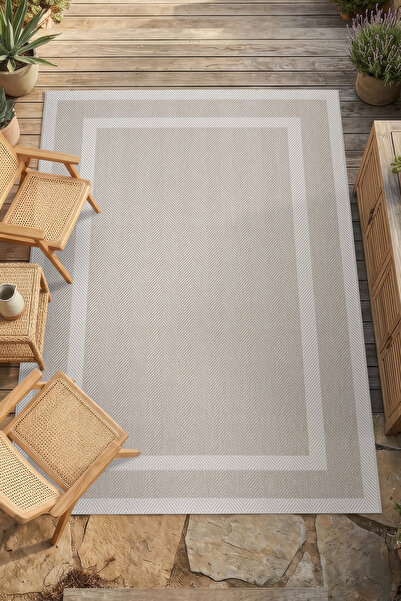 HÜNKAR HALI Roma Bej Krem Leke Tutmaz Kaymaz Tabanlı Modern Polyester Sisal S...
