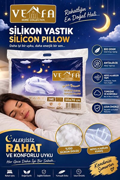 2 Adet Antialejrik Silikon Microfiber Yastık /800 gram Adeti