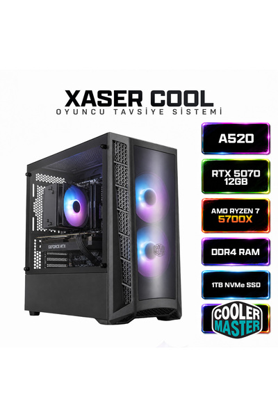 XASER Cool X210 Ryzen 7 5700X 16GB Ram 1TB M.2 NVMe SSD 12GB RTX5070 Masaüstü...