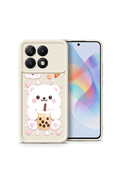 Nezih Case Poco X6 Pro ile Uyumlu Kamera Korumalı Sevimli Desenli Silikon Kılıf