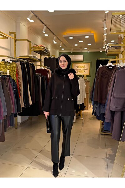 Sentez Tek Düğmeli Clasic Deri Pantolon 5402 Siyah