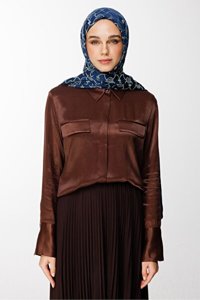 Mooncorn Marrakech Pattern Double Sided Shawl Navy Blue-Water Green