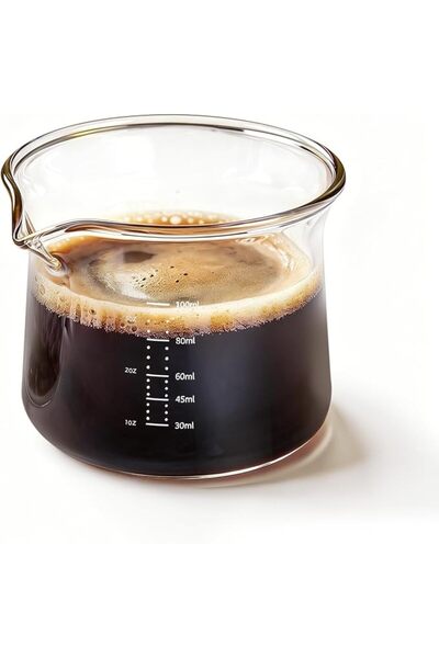 GENERAL YARRAMATE Espresso Shot Glass with Spout, 3.4oz/100ml Clear Glass Esp...