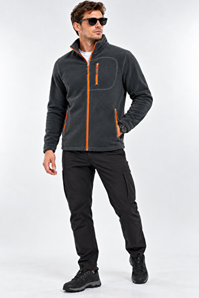 GENIUS STORE Polar unisex cu fermoar complet, 3 buzunare, anti-pilling, rezistent la frig, pentru sport, pentru bărbați și femei, polar simplu
