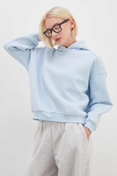 Fulla Moda Φούτερ με κουκούλα και 3 ρίγες, σε στυλ oversize