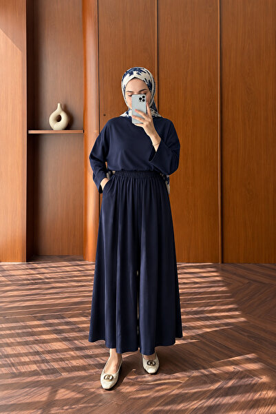 Foremia Slit Detail Trouser Suit - Navy Blue