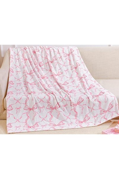 ELECDON Pink Coquette Bow Throw Blanket - 51.2"x59" Flannel Soft Lightweight ...