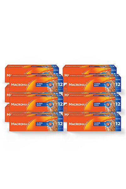 MACROMAX 12x pungi alimentare cu închidere, 20x25cm, 12 bucăți.