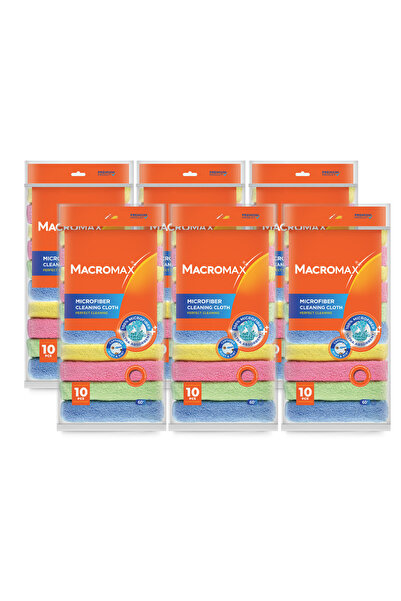 MACROMAX 6x lavete din microfibră ultra-absorbante, 10 bucăți.