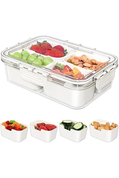 Yelajoy 4 Compartment Snack Box Container Divided Serving Tray Food Platter