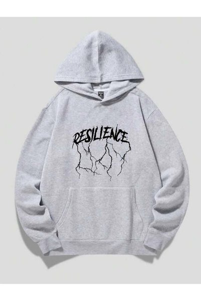 MITHRAS OUTDOORS Unisex Gray Resilience Printed Hooded Sweatshirt Printed Pre...