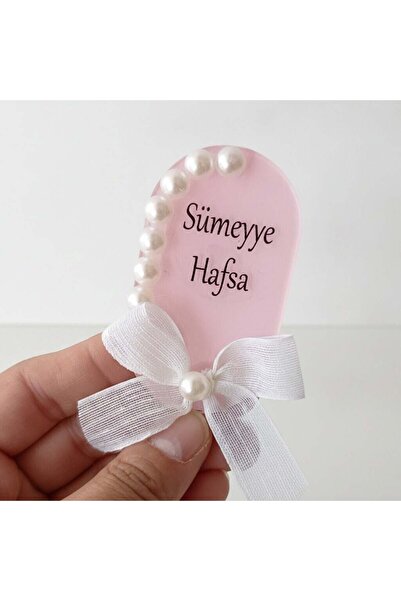 Mekece Baby Candy Gift Bebe-333P Ellipse Transparent Plexi Magnet with Pink P...