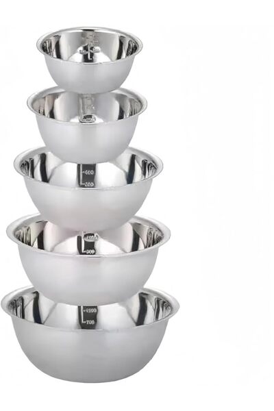 GENERAL Stainless Steel Mixing Bowls 5 Piece Set with Internal Measurement Ma...
