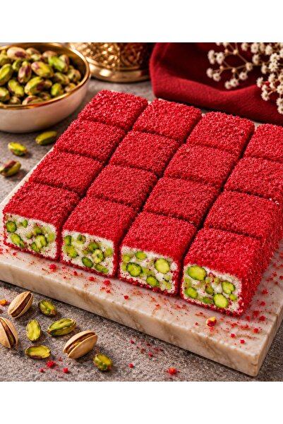Red Velvetli Fıstıklı Baklava Lokum 1 KG