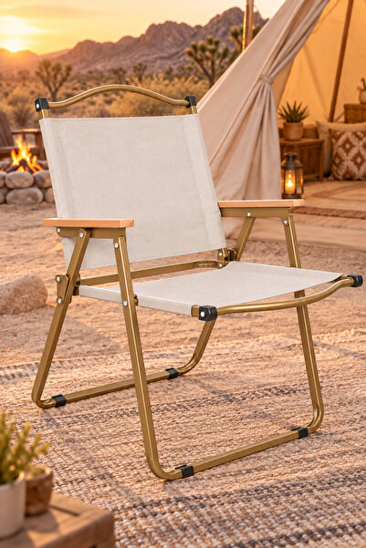 Gogoya Portable Folding Camping Chair with Beech Wood Armrests, Lightweight O...