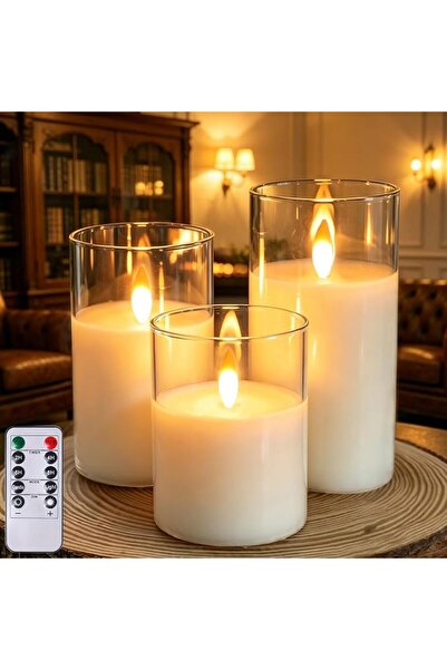 Generic Flameless LED Pillar Candles Set of 3, Battery Operated with Remote &...