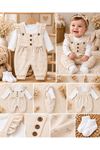 MYZİ STORE Girl's 3-Piece Jumpsuit Set