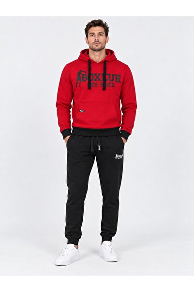 Boxeur Des Rues Set Trening Bărbați Boxeur des Rues: Hanorac Roșu + Pantaloni de Trening Negri