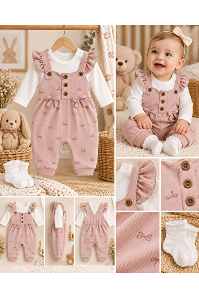 MYZİ STORE Girl's 3-Piece Jumpsuit Set